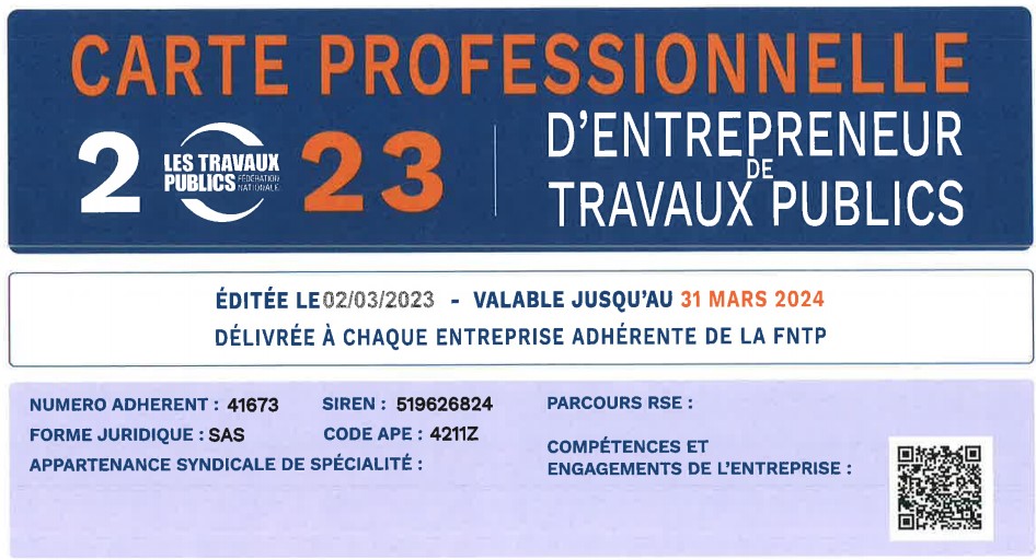 Carte Professionnelle 2022-2023