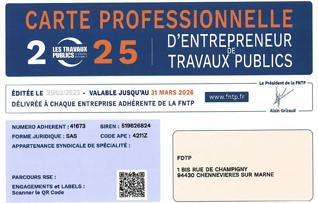 Carte Professionnelle 2022-2023